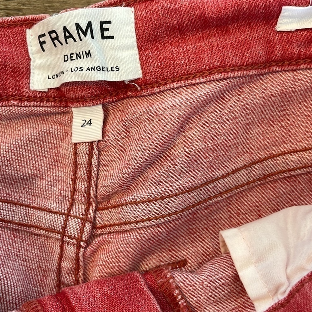 Frame Denim Le Cutoff Shorts, Crimson Shadow size 24 - Picture 3 of 5